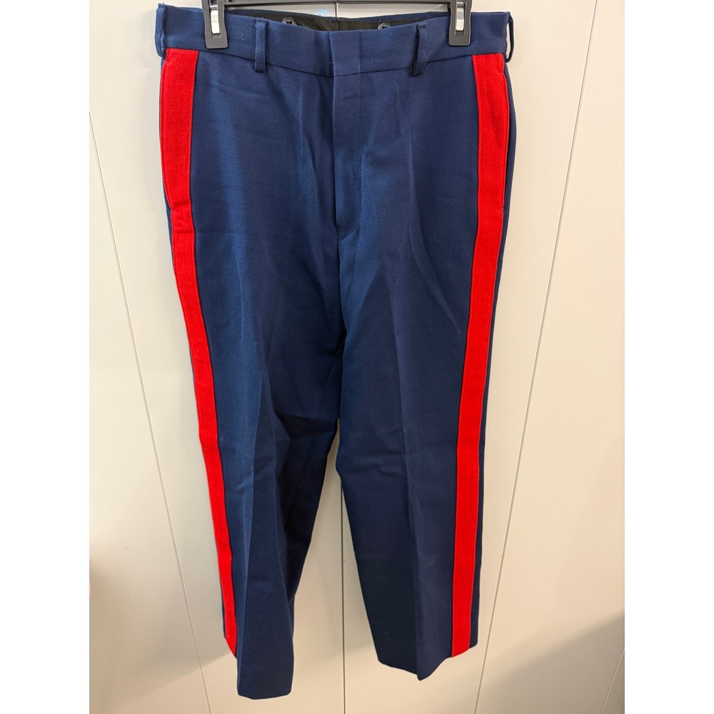 USMC Mens Dress Blue Trousers Red Strip Pants 33 Reg Flying Cross F1 22P8185